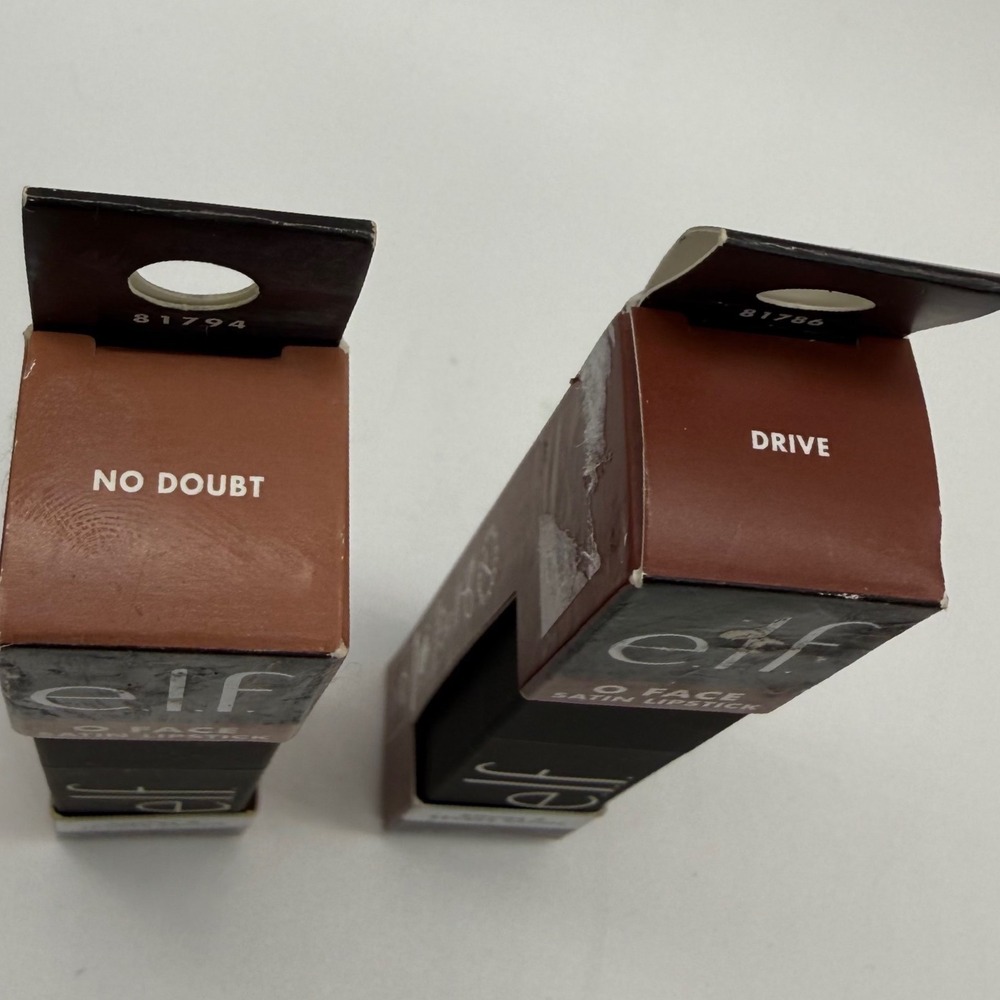 E.L.F. O Face Satin Lipstick Lot Long Lasting Brown Nude‎ No Doubt Drive OS - Picture 3 of 3